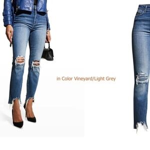 NWT L'AGENCE Size 26 High Line HighRise Distressed Stretch Skinny Jeans MSRP$275